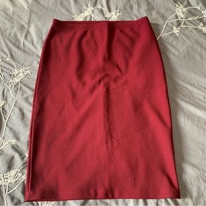 Forever 21 Wine Colour Ribbed Pencil Skirt
